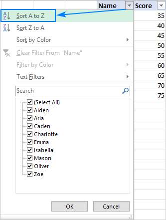 excel for mac how do you sort from a to z but keep the rows to the left with the sort